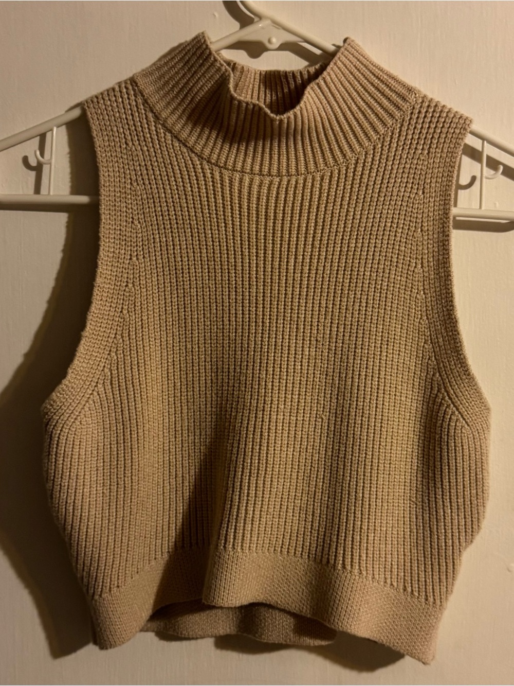 ✨ 3 for 18$✨ Sleeveless Mock Neck Knit Sweater Vest - Cream